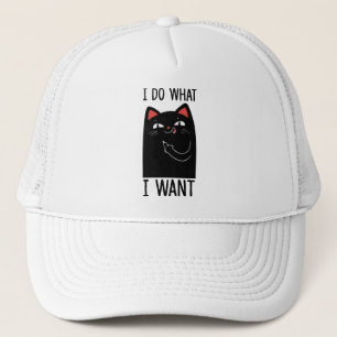 Ich tue, was ich Sarcastic Black Cat Gewollt habe Truckerkappe