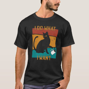 Ich tue, was ich Vintage Retro-Katze Lover Funny G T-Shirt