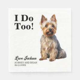 Ich tue zu australische Terrier Pet Wedding Serviette