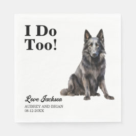 Ich tue zu belgischer Schafhunde-Hochzeit Serviette