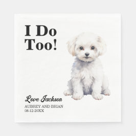 Ich tue zu Bichon Frise Pet Wedding Serviette