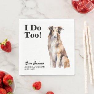 Ich tue zu Borzoi Hund Haushochzeit Serviette