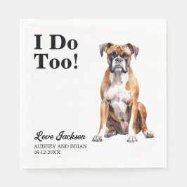 Ich tue zu Boxer-Hunde-Hochzeit Serviette