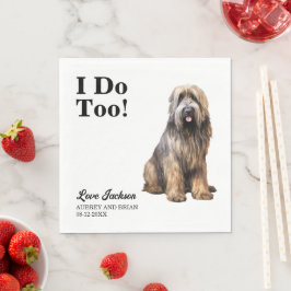 Ich tue zu Briard Dog Pet Wedding Serviette