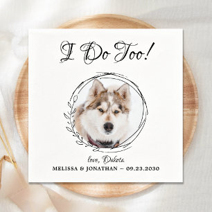 Ich tue zu elegante Haustiere Foto Hochzeit Serviette