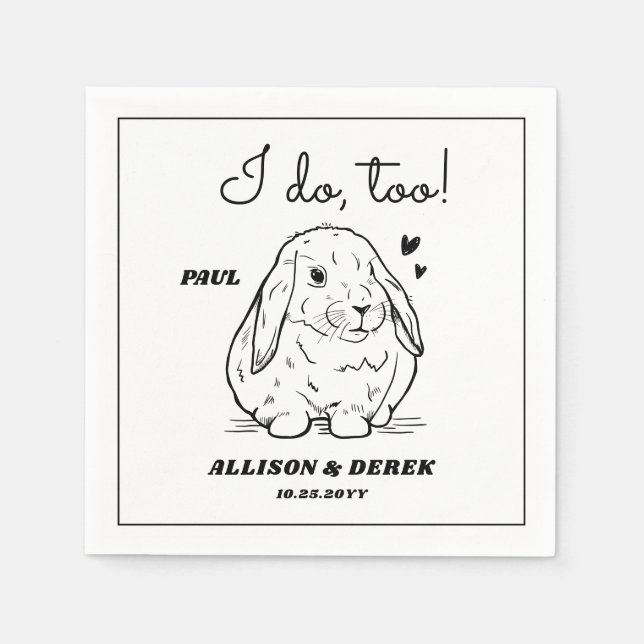 Ich tue zu Minimalistische einfache Haustier-Kanin Serviette (Vorderseite)