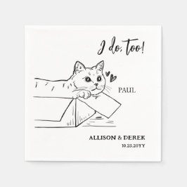 Ich tue zu Minimalistische Hundekatze, die Hochzei Serviette