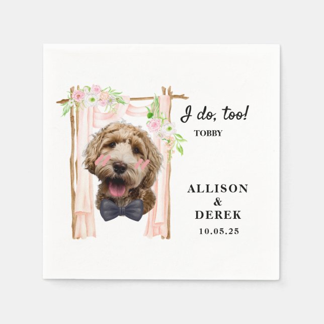 Ich tue zu Niedliche Personalisierte Cat Dog Foto  Serviette (Vorderseite)