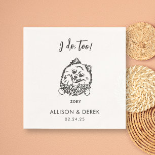 Ich tue zu Niedlichen Spitz Hund Hochzeitscocktail Serviette