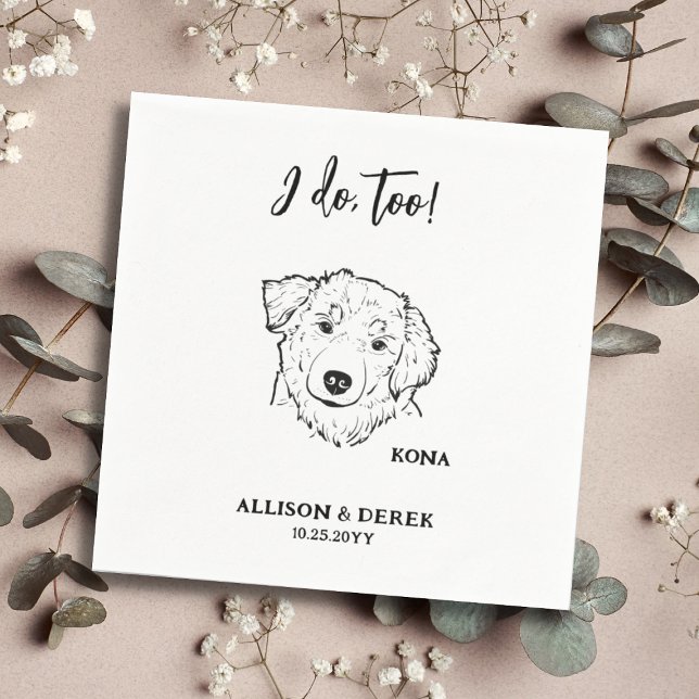 Ich tue zu Personalisiert Zeichnend Hundeponenname Serviette (Von Creator hochgeladen)
