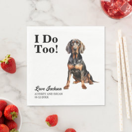 Ich tue zu Schwarz und Tan Coonhound Haustier Hoch Serviette