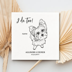 Ich tue zu Yorkshire Terrier Dog Pet Name Wedding Serviette