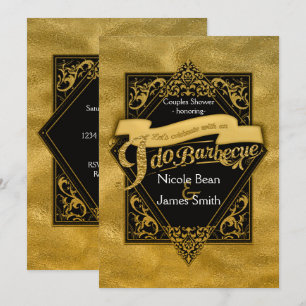 ICH TUHE BARBECUE BBQ Faux-Goldfolie Hochzeit Einladung