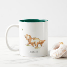 "Ich u. mein Ball" Cockapoo zwei tonten Tasse