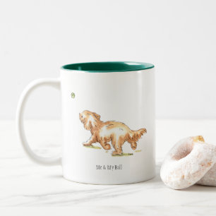 "Ich u. mein Ball" Cockapoo zwei tonten Tasse