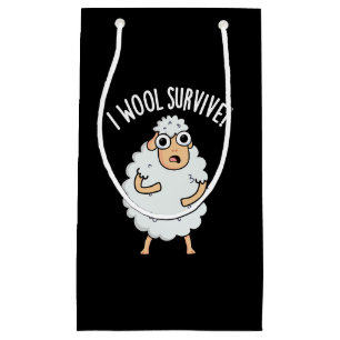 Ich überlebe die sonnigen Schafsponnen Dark BG Kleine Geschenktüte