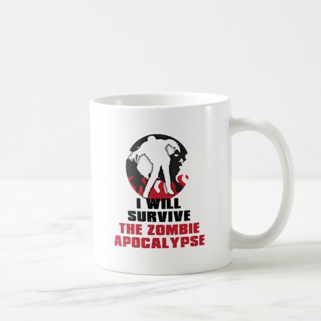 Ich überlebe die Zombie-Apokalypse Kaffeetasse (Rechts)