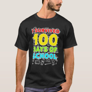 Ich überlebte 100 Tage schulisches lustiges grafis T-Shirt