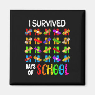 Ich überlebte 100 Tage Schullehrer und Kinder Gif Magnet