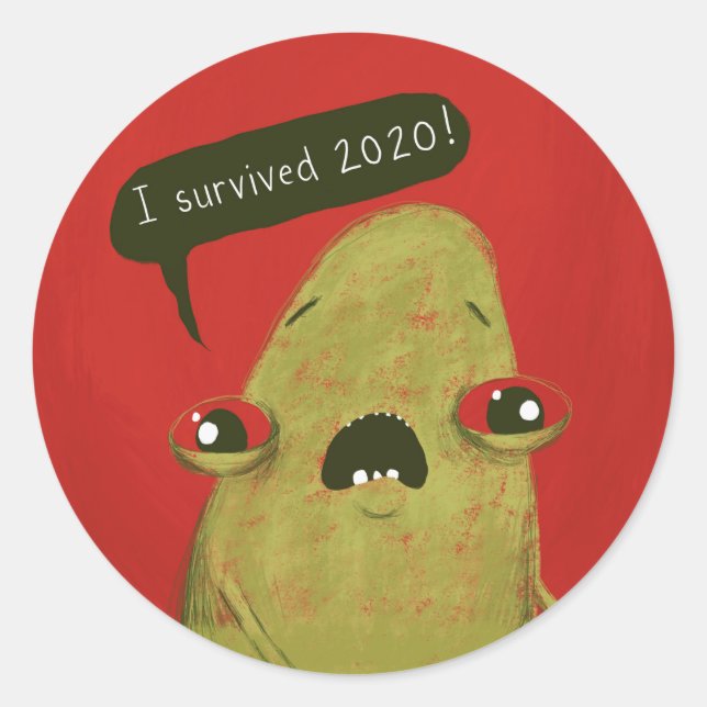Ich überlebte 2020 Aufkleber Gregg von Laura Irrga (Vorderseite)