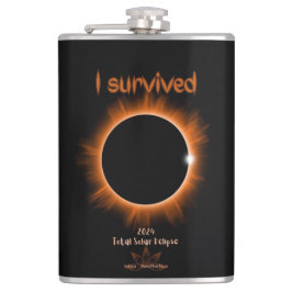Ich überlebte 2024 Eclipse Vinyl Wrapped Flask Flachmann