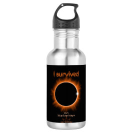Ich überlebte 2024 Solar Eclipse Water Flasche Edelstahlflasche
