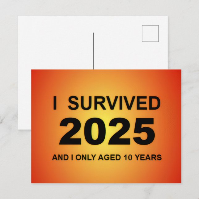 Ich überlebte 2025  postkarte (Vorne/Hinten)