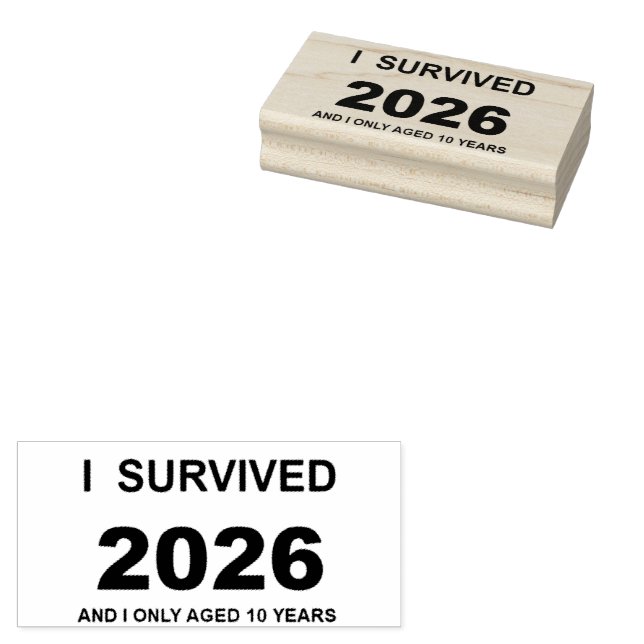 Ich überlebte 2026 gummistempel (Stempel)
