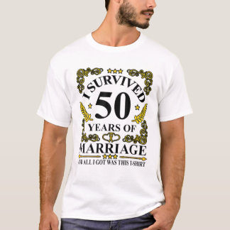 Ich überlebte 50 Jahre Ehe 50. Hochzeitscoupl T-Shirt