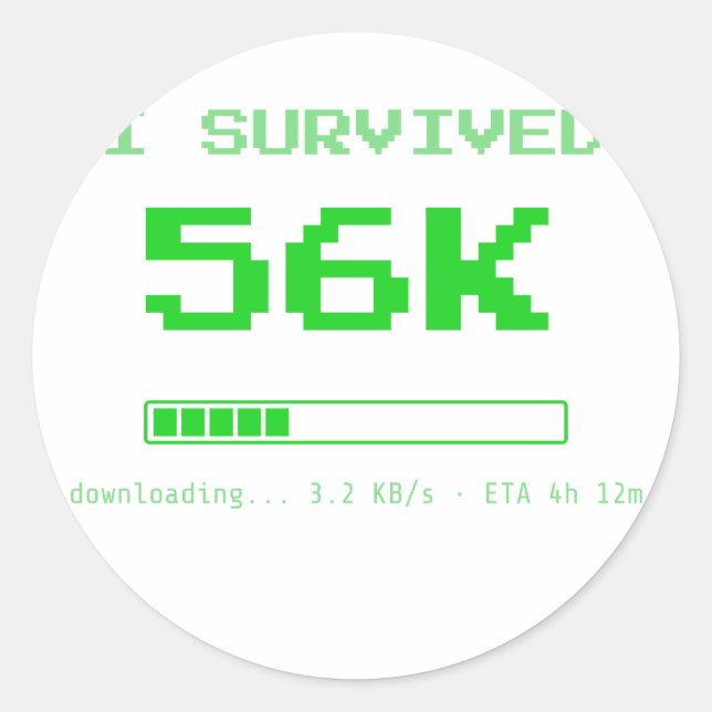 Ich überlebte 56K Aufkleber (Vorderseite)