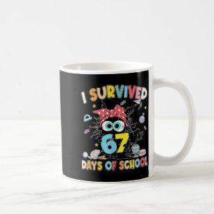 Ich überlebte 67 Tage Schule Schwarze Katzen-Lehre Kaffeetasse