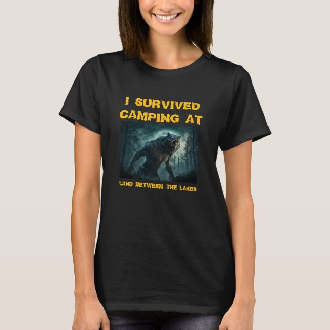 Ich überlebte Camping T - Shirt (Vorderseite)