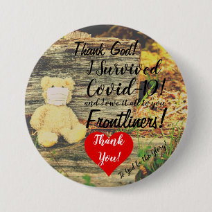 Ich überlebte COVID-19 Abzeichen... Button