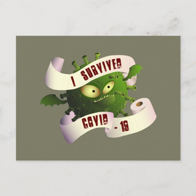 Ich überlebte COVID-19 Postkarte (Vorderseite)