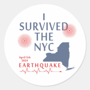 Ich überlebte das Erdbeben des Nyc Runder Aufkleber