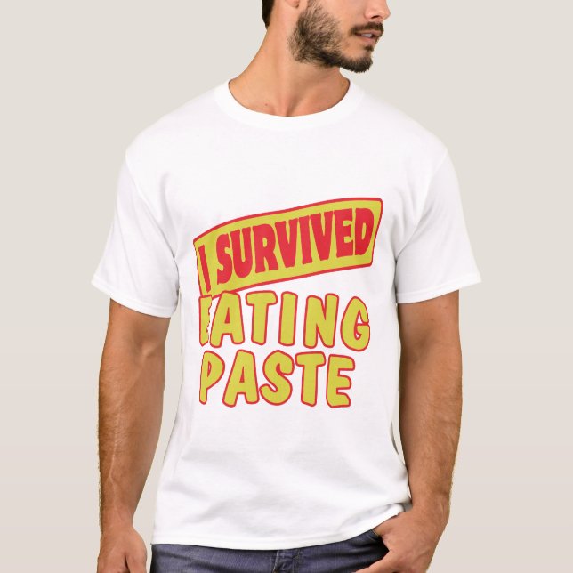 ICH ÜBERLEBTE DAS ESSEN. T-Shirt (Vorderseite)