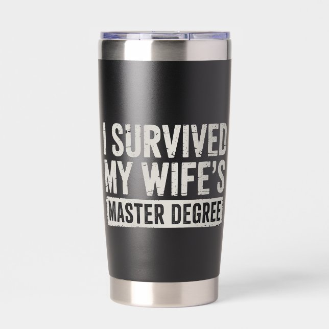 Ich überlebte das Geschenk zum Master-Abschluss me Thermobecher (Vorderseite)