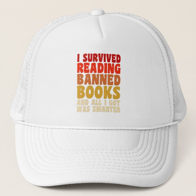Ich überlebte das Lesen verbotener Bücher witziges Truckerkappe (Vorderseite)