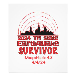 Ich überlebte das NYC-Erdbeben Tri-State 2024 Fotodruck