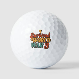 Ich überlebte den 3. Weltkrieg Funny Retro Vintag Golfball