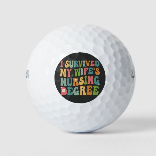 Ich überlebte den Abschluss meiner Ehefrau für den Golfball (Vorderseite)