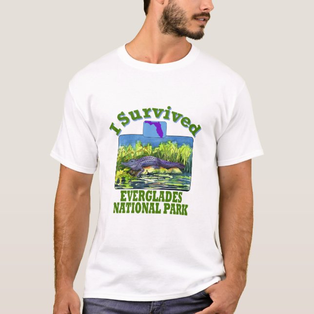 Ich überlebte den Everglades-Nationalpark, Florida T-Shirt (Vorderseite)