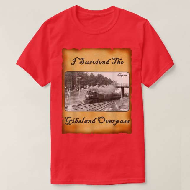 Ich überlebte den Gibsland-Überpass-T - Shirt (Design vorne)