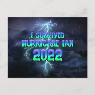 Ich überlebte den Hurrikan Ian 2022 Postkarte
