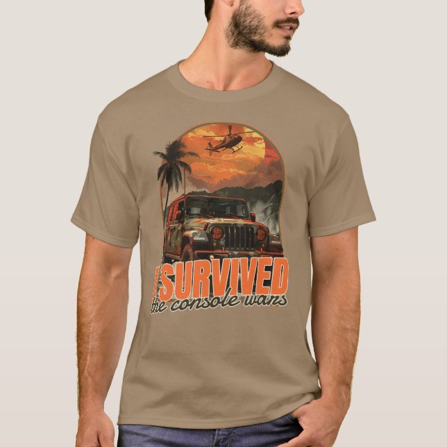 Ich überlebte den Konsolenkrieger Adult Gamer T-Shirt (Vorderseite)