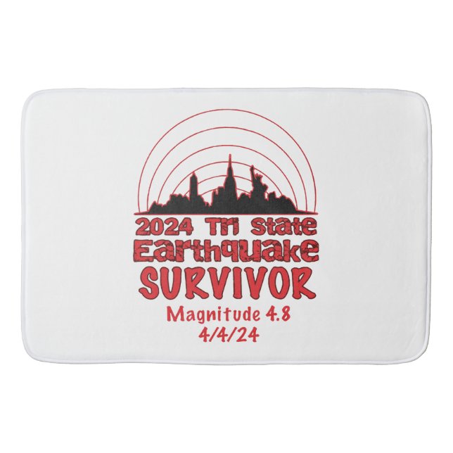 Ich überlebte den NYC Erdbeben Quake Tri Staat 202 Badematte (Vorderseite)
