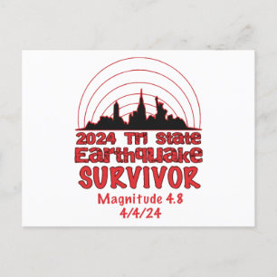 Ich überlebte den NYC Erdbeben Quake Tri Staat 202 Feiertagspostkarte