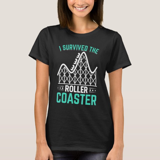 Ich überlebte den Roller-Untersetzer T-Shirt (Vorderseite)
