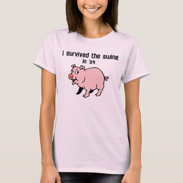 Ich überlebte den Wein T-Shirt (Vorderseite)