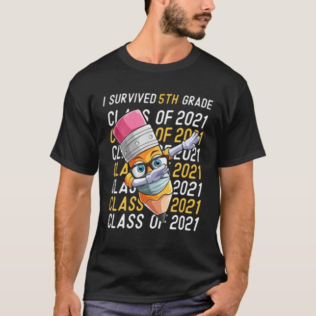 Ich überlebte die 5te Klasse Dabbing Abschluss Boy T-Shirt (Vorderseite)